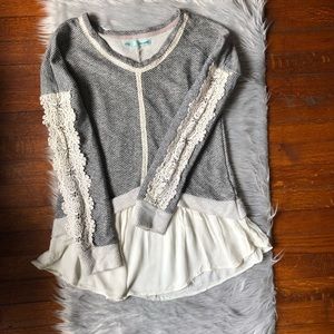 Maurices l/s Pullover Crochet Knit Top